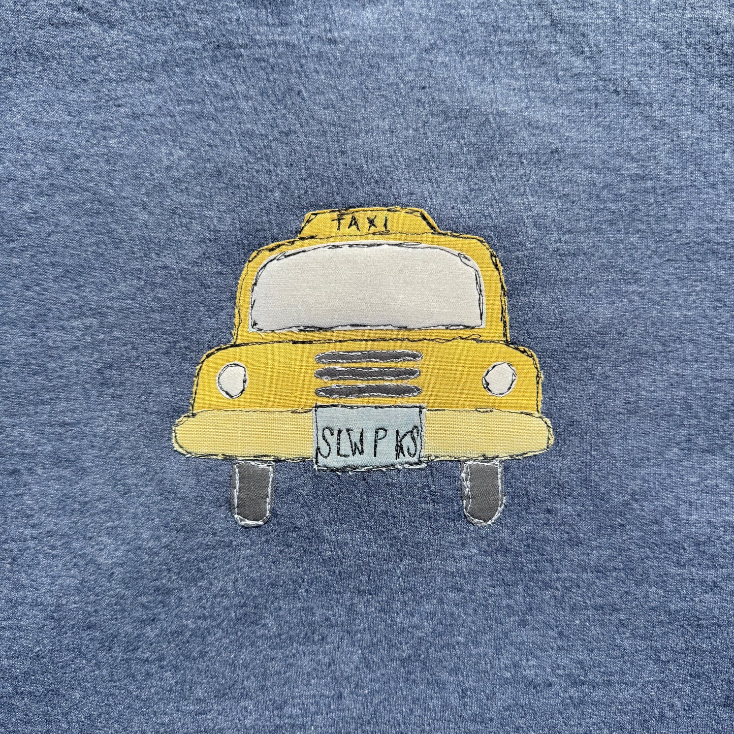 upcycled scrap sweatshirt - TAXI!!