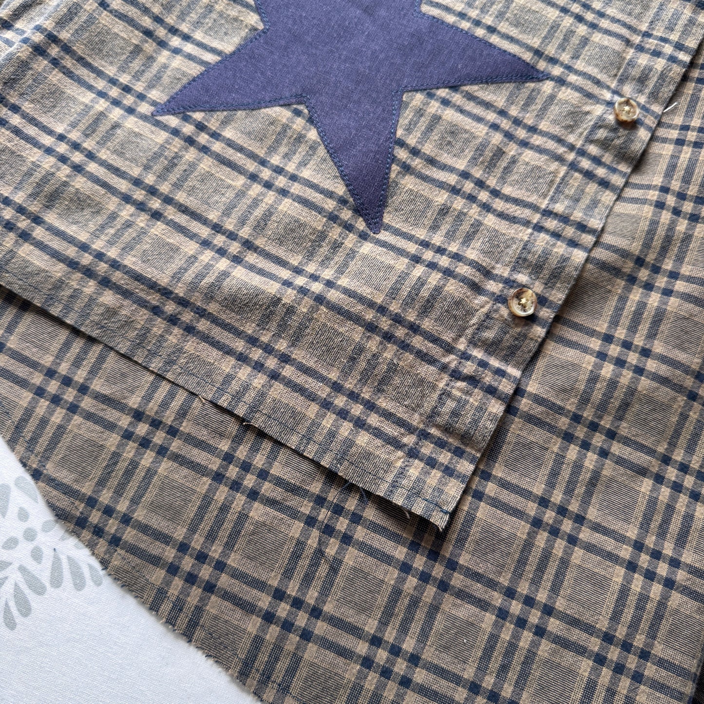 scrap button down - star & hearts