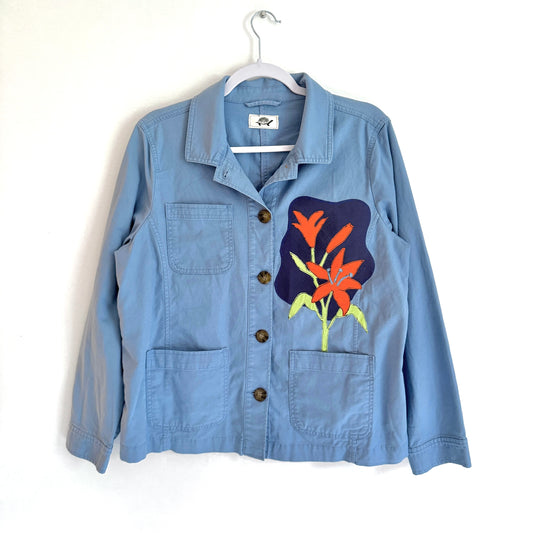 upcycled scrap jacket - lilies
