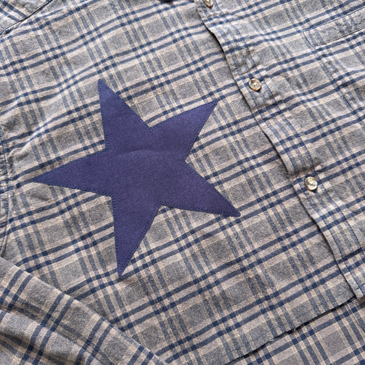 scrap button down - star & hearts
