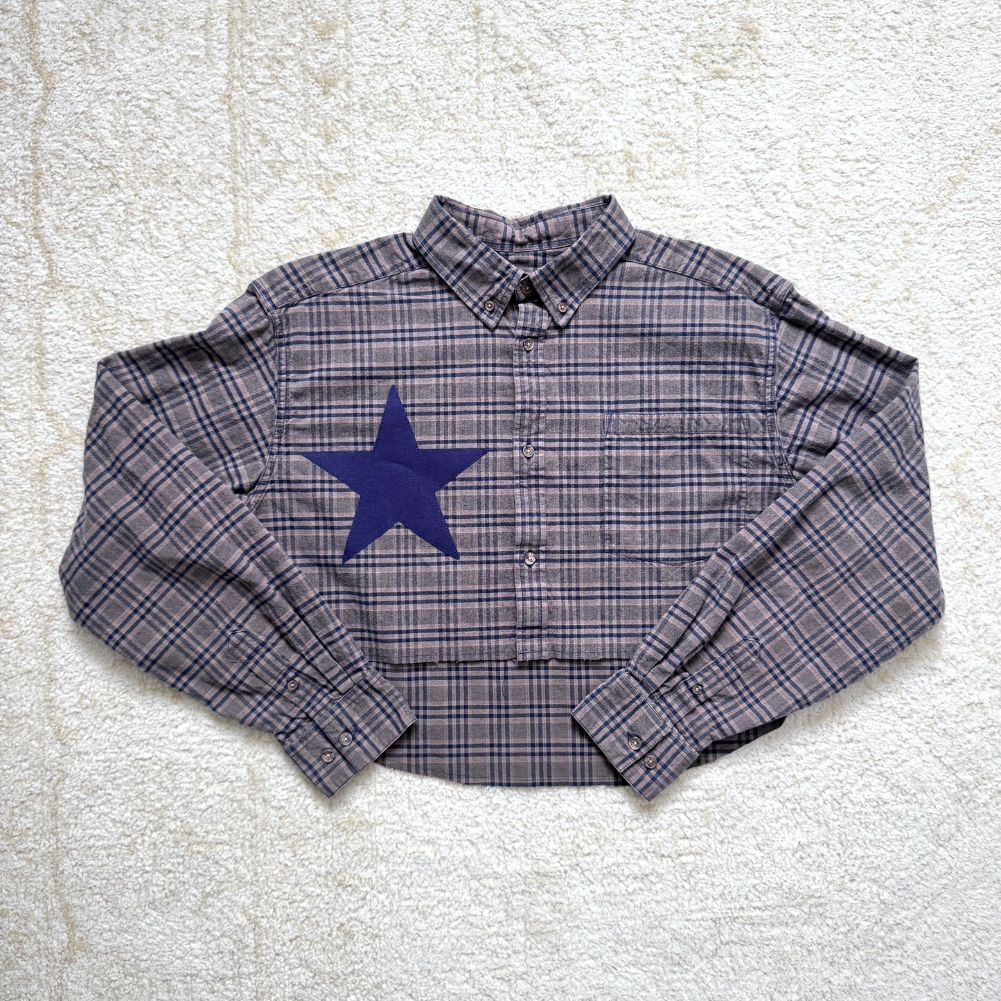 scrap button down - star & hearts