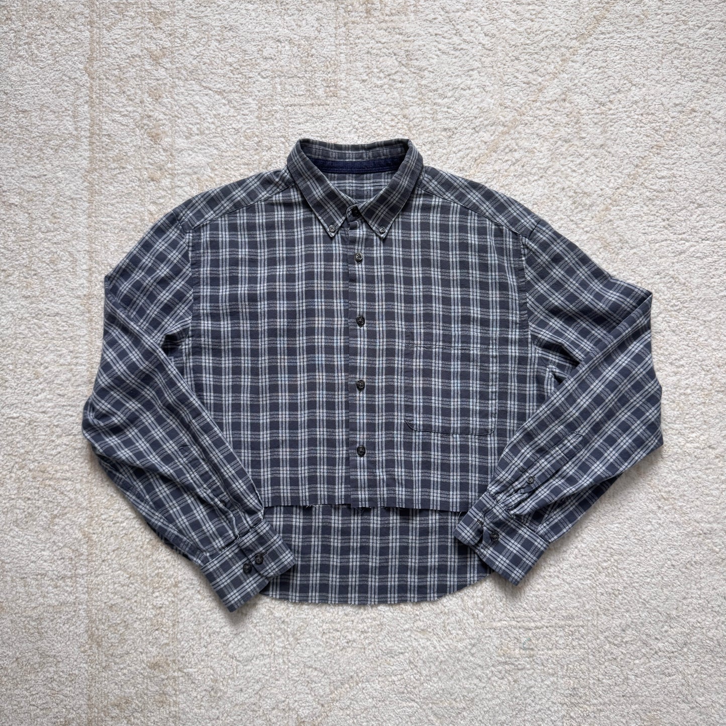 scrap button down - plum flowers