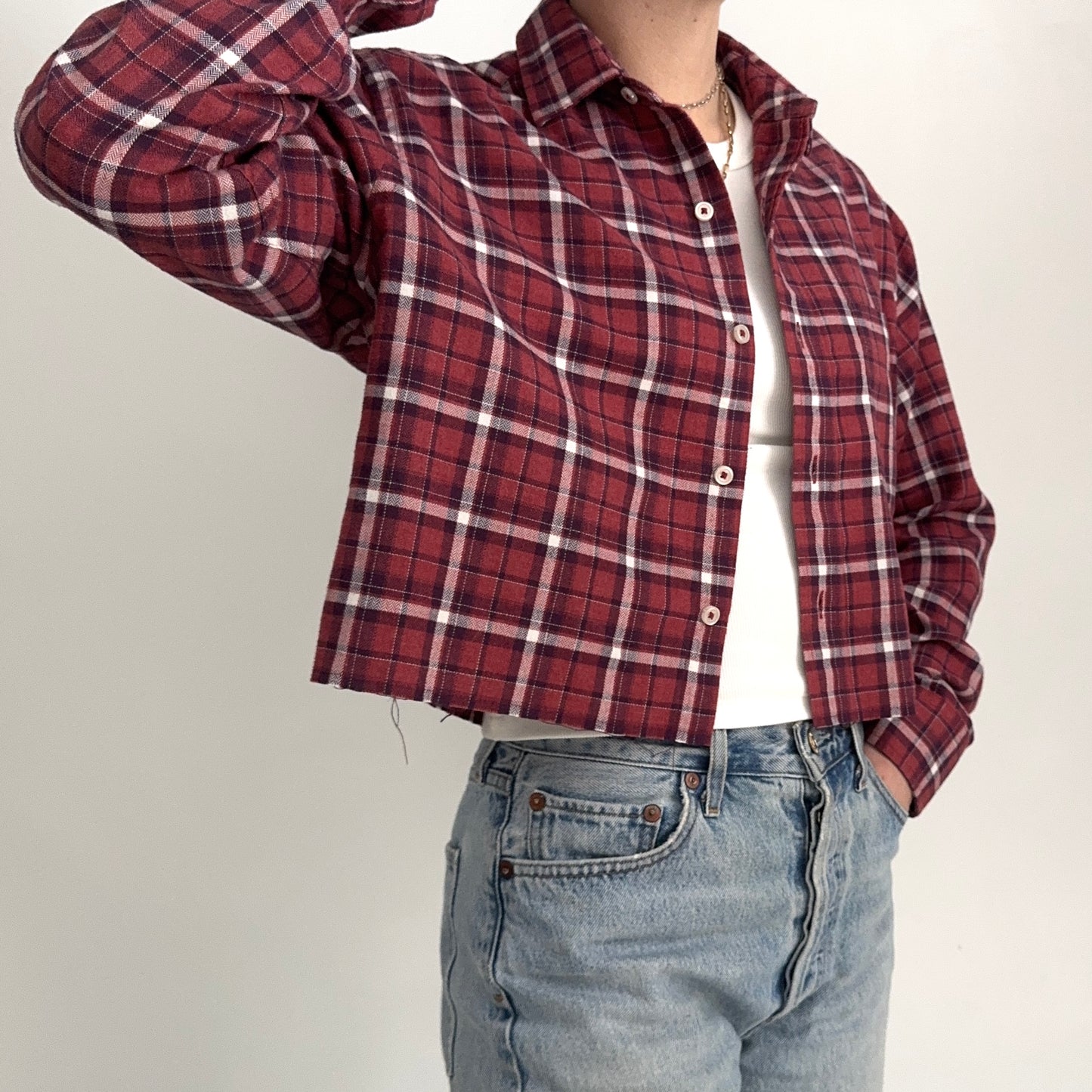 scrap button down - daisies