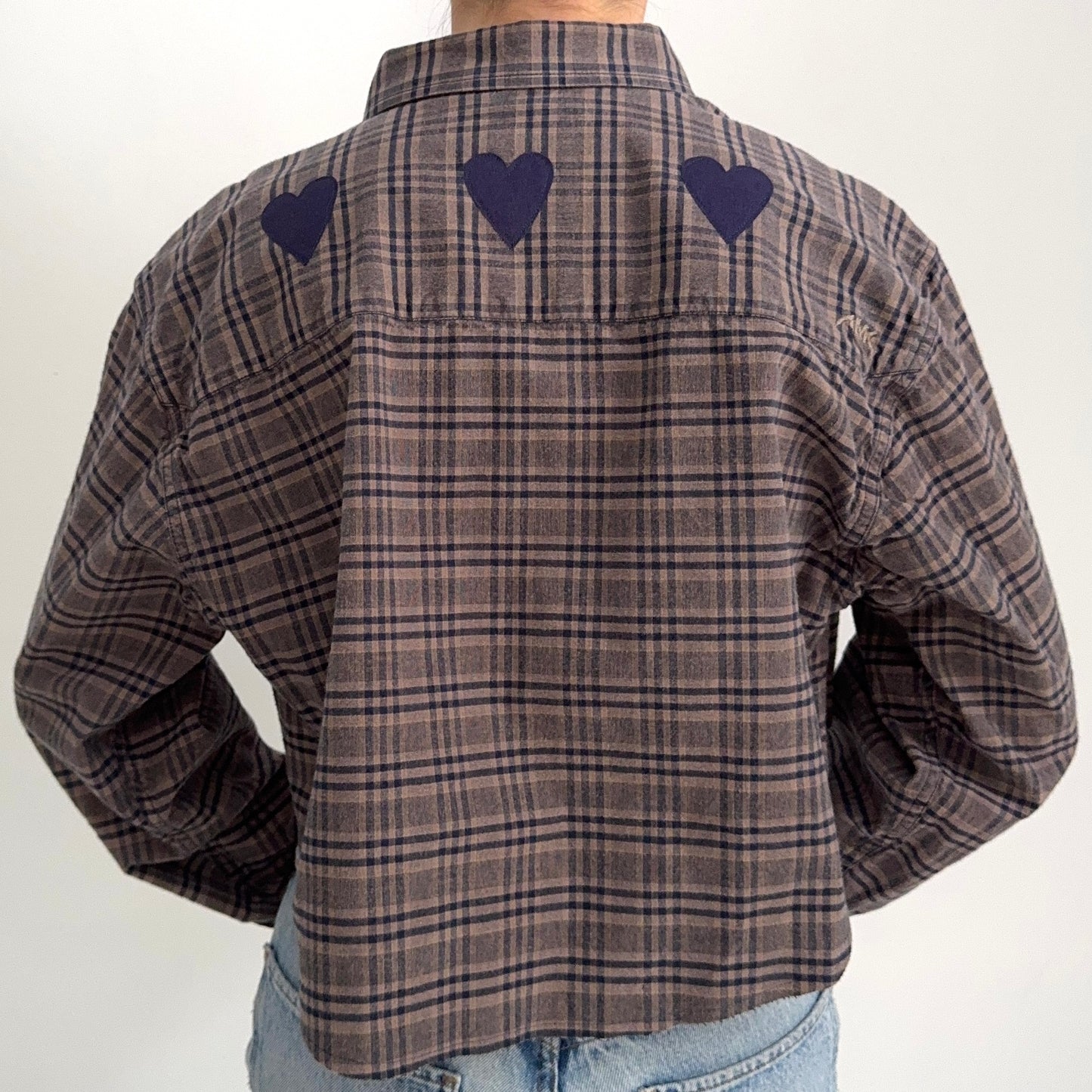 scrap button down - star & hearts