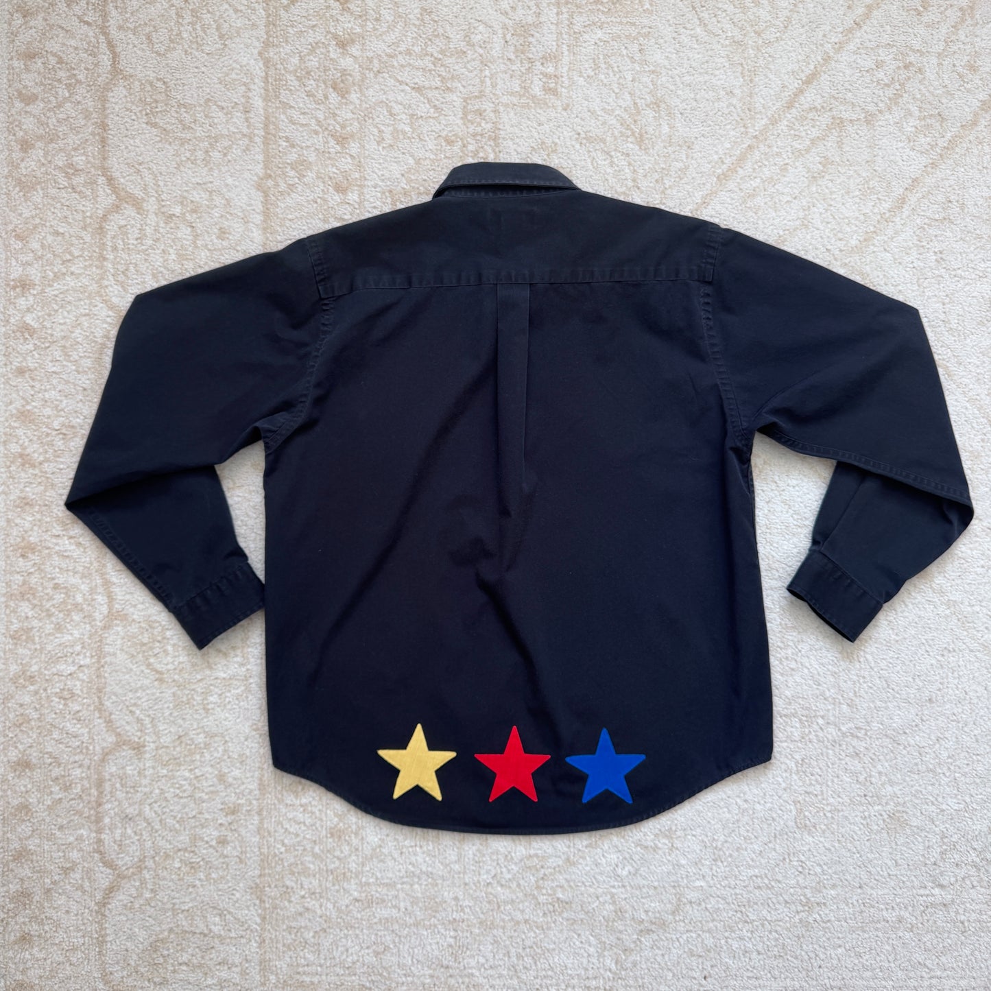 scrap button down - blue face