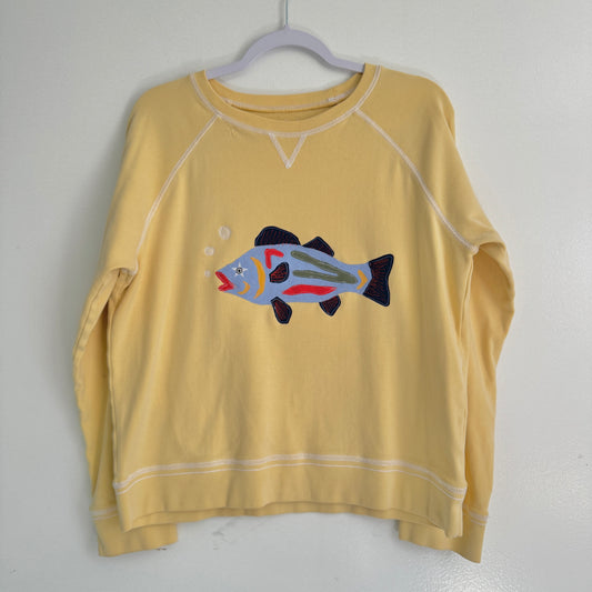 upcycled scrap sweatshirt - fish